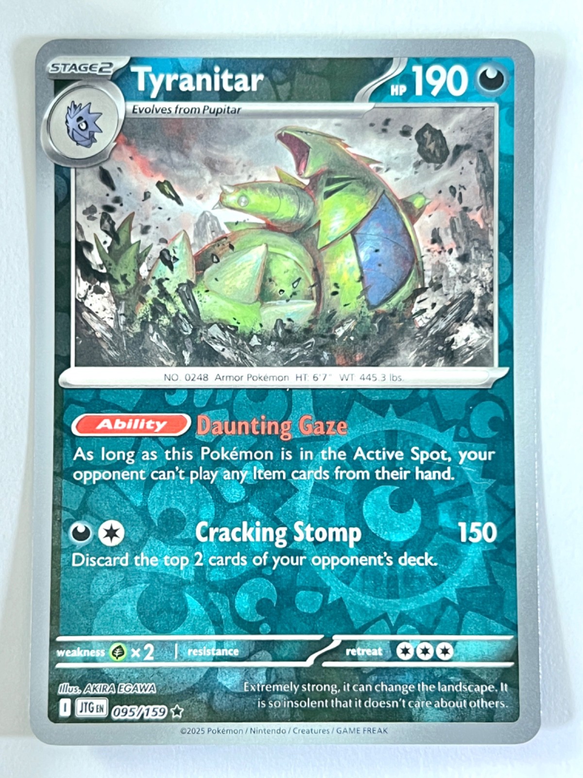 Tyranitar 095/159 Reverse Holo Rare Journey Together Pokemon TCG - Near Mint NM