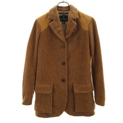 Used Nigel Cabourn wool Mallory Jacket 8 Brown Harris Tweed Women