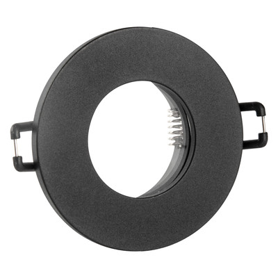 Polux NEPTUN Einbauleuchte Schwarz, 1-flammig, MR16, Metall, IP44.