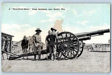 c1910 Four Point Seven Firing US Soldier Camp Robinson Sparta Wisconsin Postcard