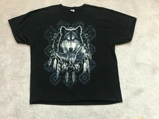 Native American Style Wolf Dream Catcher T Shirt Mens Sz XL Animals Wildlife