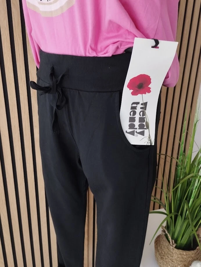 ❤️ Pantaloni da jogging alla moda Wendy pantaloni da jogging pantaloni della tuta neri - Immagine 3 di 4