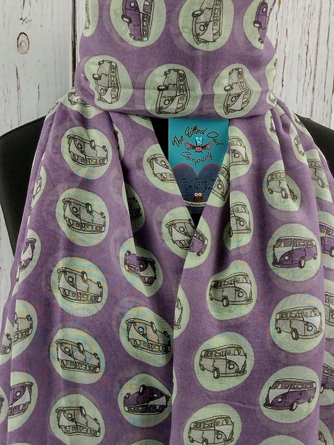 CRAZY CAMPER VANS SCARF – PURPLE - FUN CAMPER VAN - GIFT WRAP OPTION CRAZY CAMPER VANS SCARF – PURPLE - FUN CAMPER VAN - GIFT WRAP OPTION