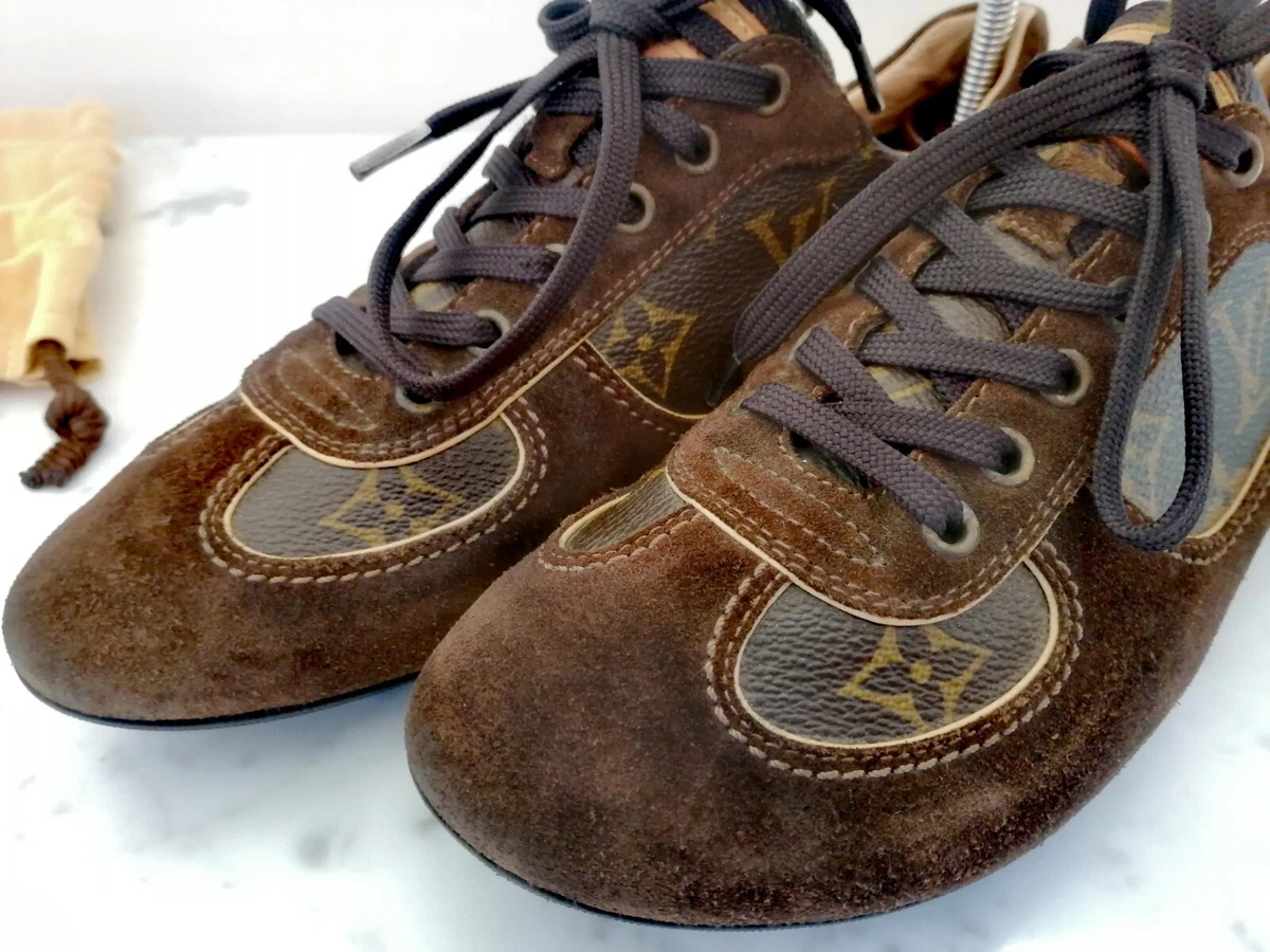 Louis Vuitton Men's 7 US Brown Suede Monogram Energie Sneaker Full