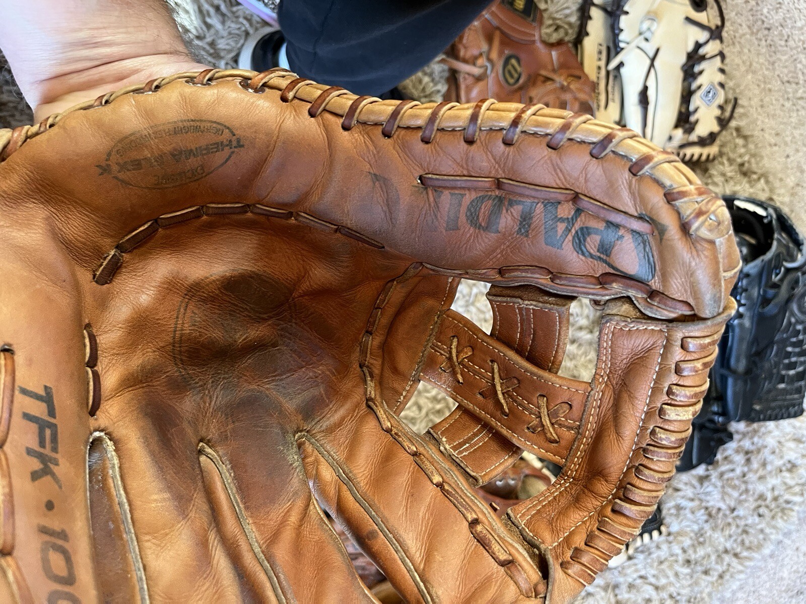 RARE 12" Spalding U.S.A. TFK-100 Kangaroo Leather Baseball Glove