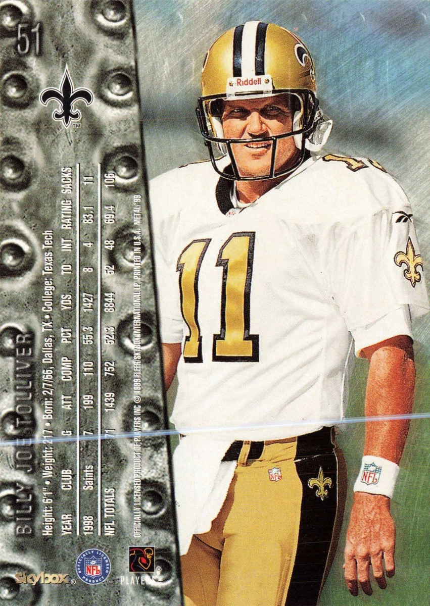 Billy Joe Tolliver 1999 SkyBox Metal Universe #51 New Orleans