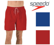 Speedo Men's Sun Ray Volley Shorts 5 inch Swim Trunks, Red M 
