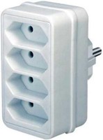 Brennenstuhl Adapterstecker Mehrfachsteckdose Steckdosenadapter 4-Fach Weiß