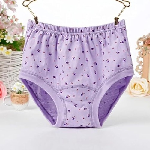 Women Underwear High Waist Cotton Breathable Full Coverage Panties Briefs - Picture 8 of 30
