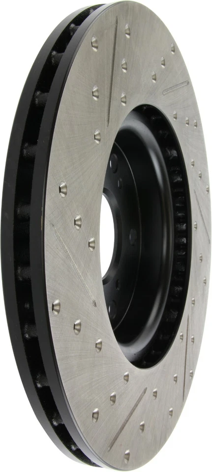 Rotor de freno delantero izquierdo StopTech Sport perforado y ranurado de 1 pieza para 04-08 Acura TL Foto 4 de 4