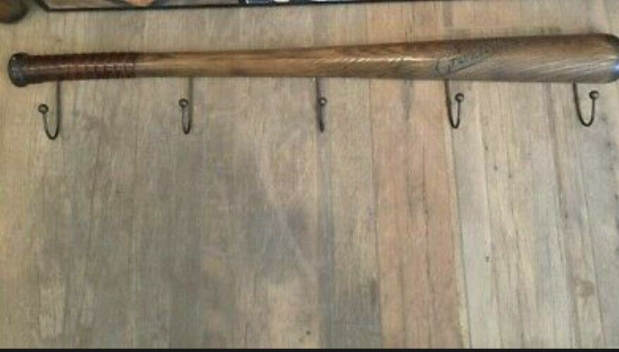 Pottery Barn Kids Grand Slam Baseball Bat Hook Coat Backpack Wood Rack