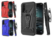 Tempered Glass / 3in1 Combo Holster Cover Phone Case For TCL 4X 5G T601DL 