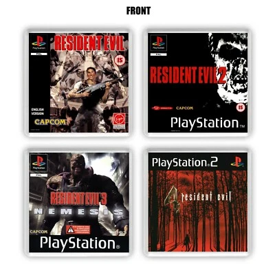 Resident Evil 1 - 4 Inspired Coaster Collection RES Remastered Playstation Style