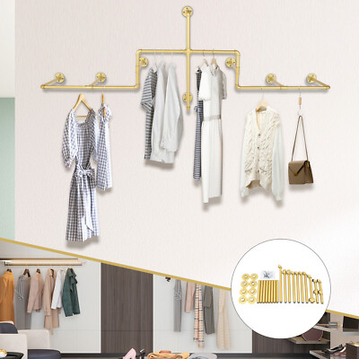 Commercial Dress Display Rack Clothes Hanger Modern Gold Clothes Organizer