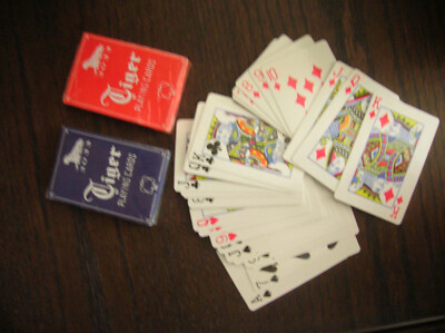 4 x Spielkarten Skat Skatblatt Mau-mau Poker Tiger playing cards NEU Kartenspiel