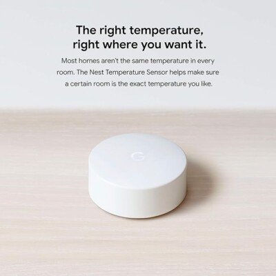 Google Nest Thermostat Temperature Sensors - SET OF TWO - (Model T5000SF)