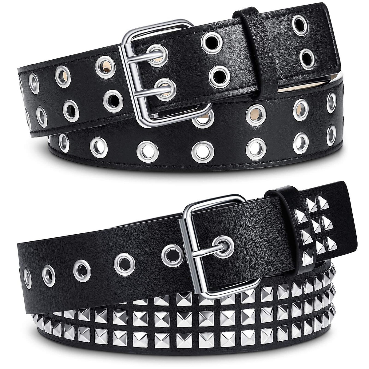 Pcs Rivet Studded Punk Belt Double Grommet Belt Gothic Belt for