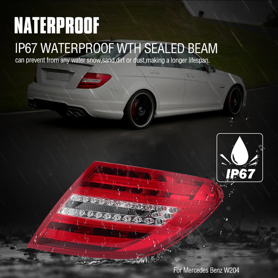 Right Tail Light Fit For 2011-2014 Mercedes-Benz W204 C250 C300 C350 Brake Lamp Foto 4 de 4