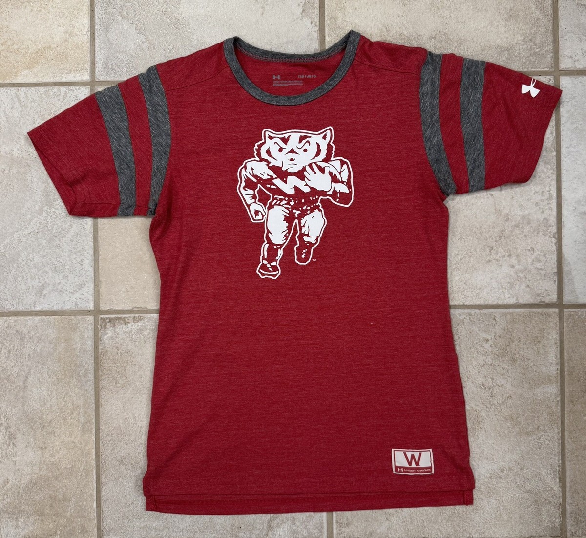 University Of Wisconsin Badgers Under Armour Bucky Football Shirt