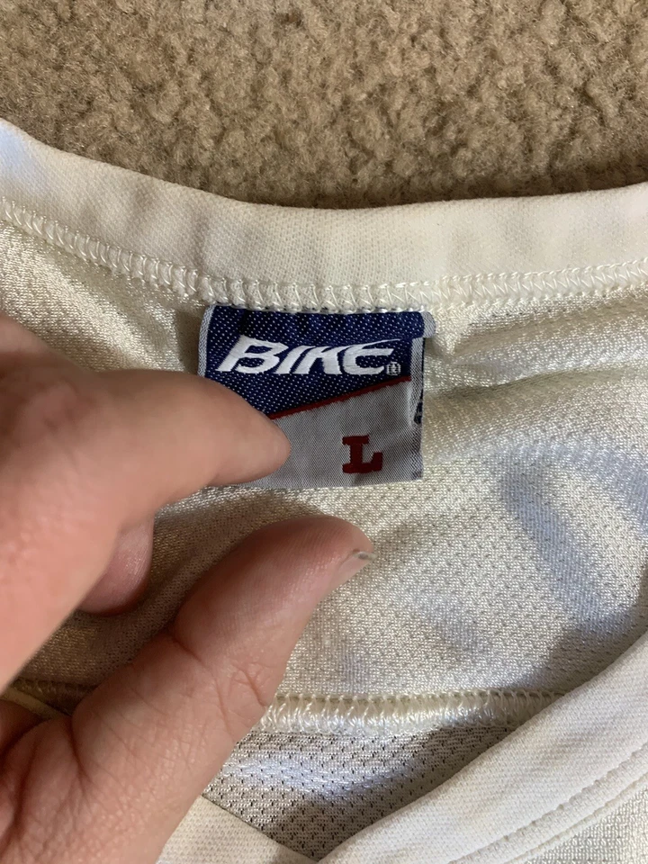 Camiseta deportiva de fútbol americano vintage rara BIKE ATLETICA dorada blanca Spartans para hombre talla L Foto 4 de 4