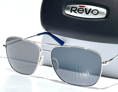 NEW Revo HARBOR Shiny Chrome Aviator POLARIZED Grey Lens Sunglass