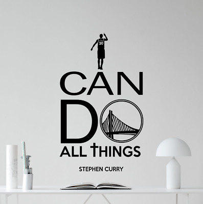 I Can Do All Things Stephen Curry Quote Wall Decal Vinyl Sticker