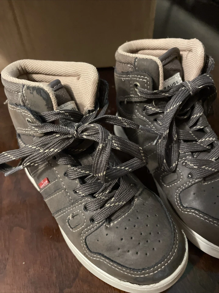 Levi Strauss Toddler Shoes Laceup Boot Style Size 10 Child High Top Sneakers Brn - Image 2 of 4