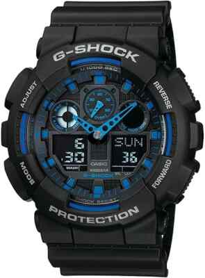 G-SHOCK GA-100 ブラック デジタル腕時計 Casio Men's G-Shock Analog & Digital Black Quartz Watch - GA-100