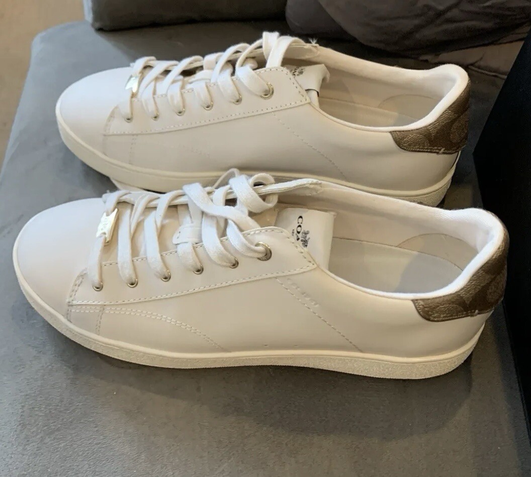 COACH LEATHER SNEAKERS BEIGE C126 LTR SNEAKER 10B- NEW IN BOX | eBay