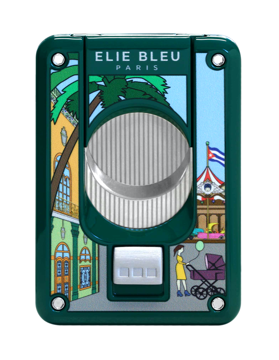 Elie Bleu Limited Edition Green Carousel Cigar Cutter, EBC4079