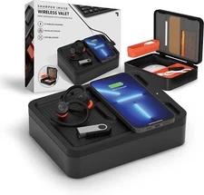 Sharper Image Wireless Valet Desk Organizer w/ Charging Pad Wireless Travel NIB
