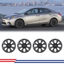 15 Inch Silver Black Wheel Covers For 2009-2019 Toyota Corolla Hubcaps 4pcs