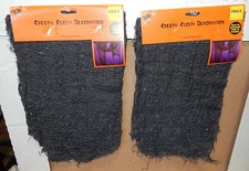 Halloween Creepy Cloth Decoration Black 72" x 30" 2 Each Easy To Put Up 85O