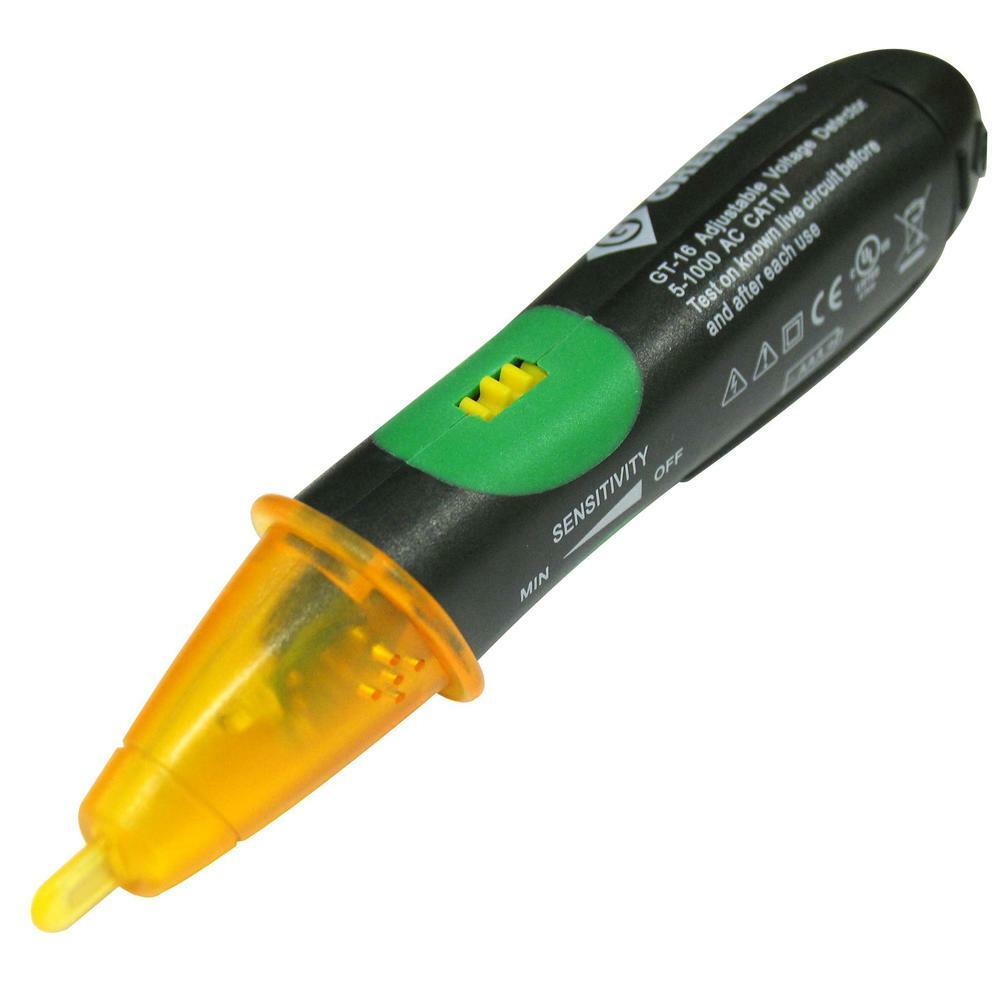 GREENLEE TR13 Dual Tip Non-Contact Voltage Tester – 50-1000V AC, Patented Self-Test, Flashlight, Auto Shutoff, Black