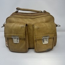 Vintage Marsand Camera Gear Bag Camel Leather Padded Interior Long Strap