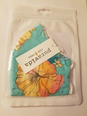 Puravida Cotton Face Mask (Non-Medical) Citrus Hibiscus - Factory Sealed