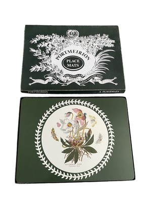 Vintage Portmeirion Botanischer Garten Susan Williams Blumen 4er Set Tischsets NEU