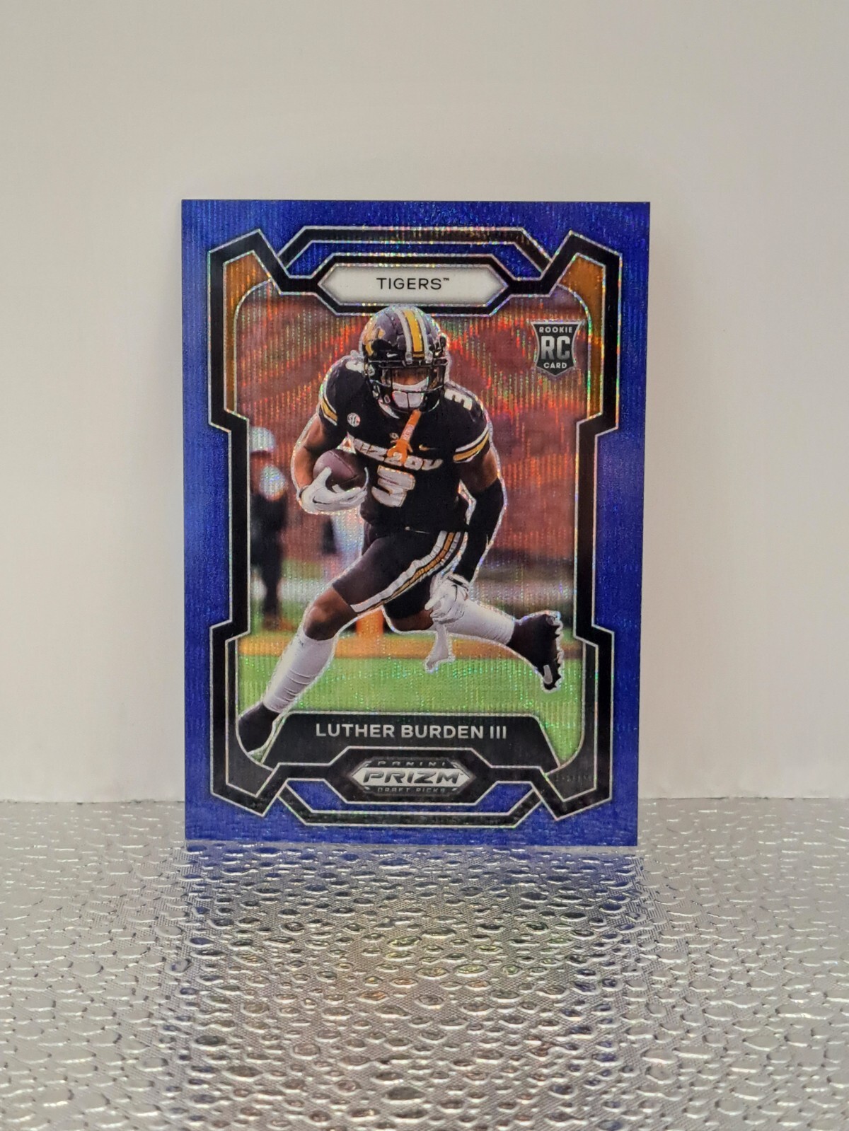 2024 Panini Prizm Draft Picks Blue Wave #198 Luther Burden III (RC) /249