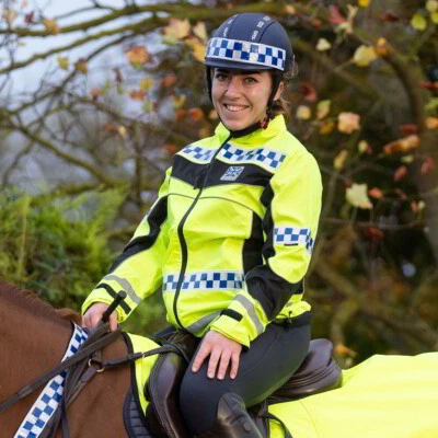 Equisafety höflich leichte wasserdichte Hi Vis Jacke reflektierend fluoreszierend