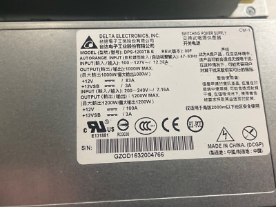 PURESTORAGE DELTA ELECTRONICS DPS-1200TB E 1200W Max Switching Power Supply PSU