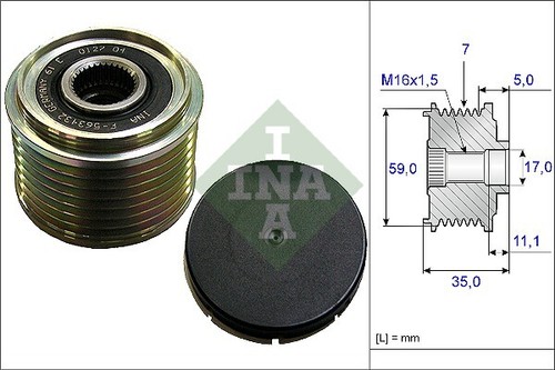 Fits INA 535 0159 10 Alternator Freewheel Clutch DE stock - Picture 1 of 5