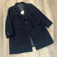 Nwt $399 Talbots Plus 24w Woven In Italy Balck Wool Blend Overcoat Lux Designer