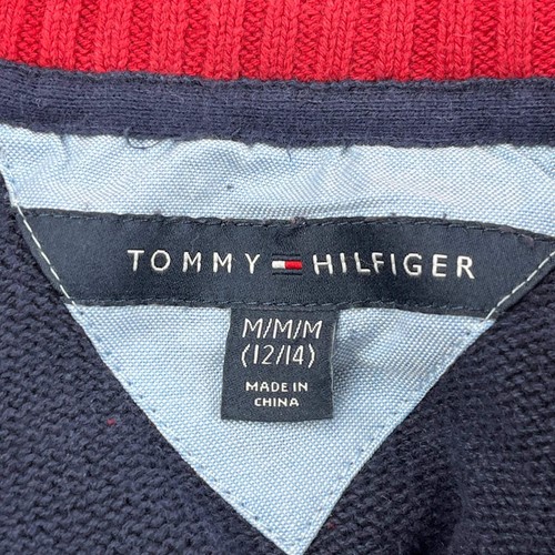 Age 12-14 Tommy Hilfiger 1/4 Zip - Medium Navy Cotton - Picture 3 of 9