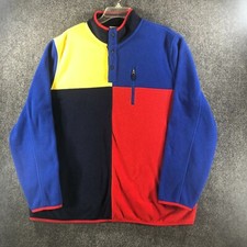 Club Room Sweater Men L Colorblock 1/4 Zip Up Fleece Jacket Long Sleeve Pullover
