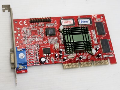 GeForce 2 MX200 64MB SDR, AGP 2x/4x, 1E080102104, VIDEO CARD, WORKING
