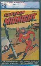 Captain Midnight #36 (1946) ⭐ PGX 7.5 ⭐ Rare! Golden Age Fawcett Comic