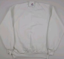 Vintage 80s Jerzees White Blank Sweatshirt Vtg Made In USA Clean 1980s Sport