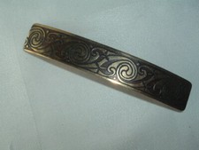 VINTAGE GOLD TONE SCROLLED METAL HAIR BARRETTE UP DO HAIR ACCESSORY