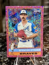 2025 Topps Heritage SPENCER STRIDER Pink Sparkle Chrome Atlanta Braves #435