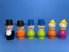 5 Clowns & Short Ringmaster Vintage Fisher Price Little People Green Orange